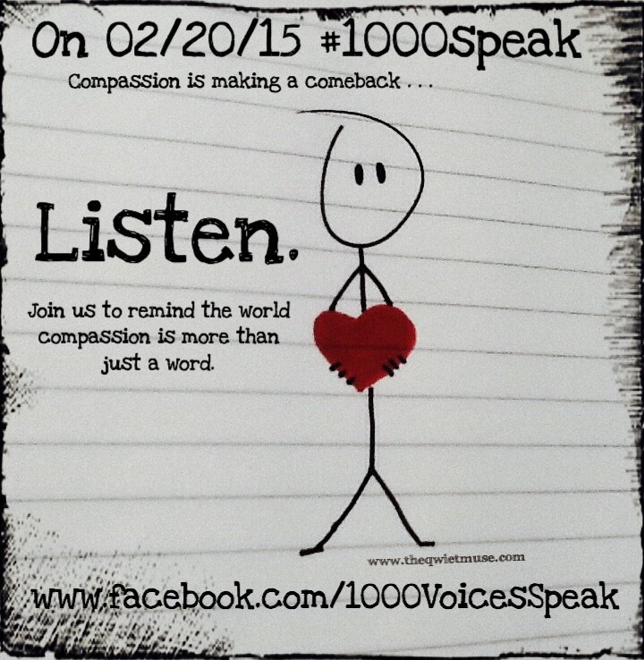 #1000speak, blogging, compassion, solidarity, kindness, human connectivity, 1000 Voices Speak